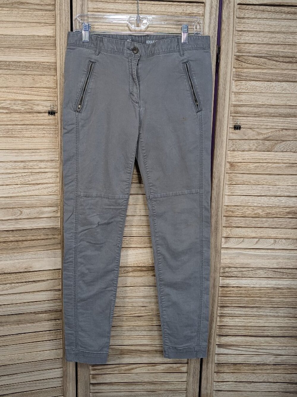 Khakis by Gap Super Skinny Cargo Solid Shadow Utility Pants Size 6